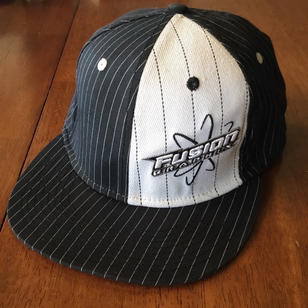 MotorSports Hat Black & White Pinstripe Motocross